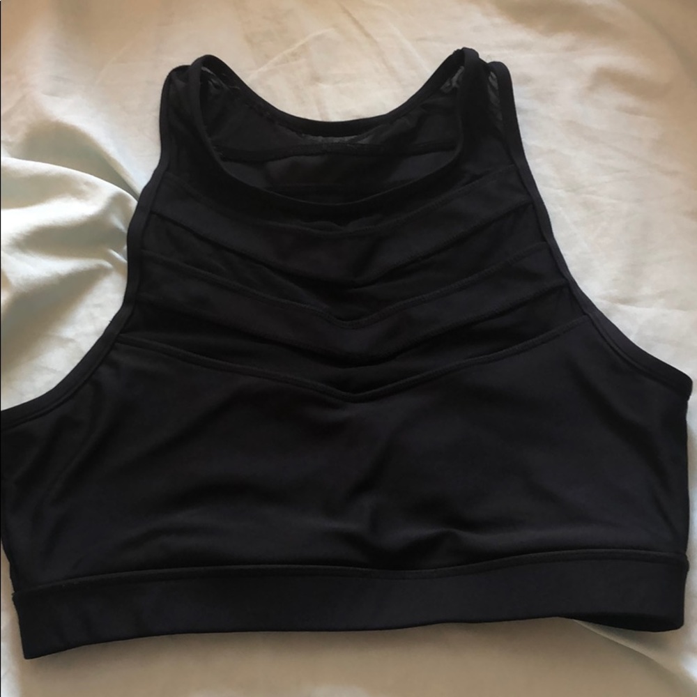 C&C California black mesh sports bra